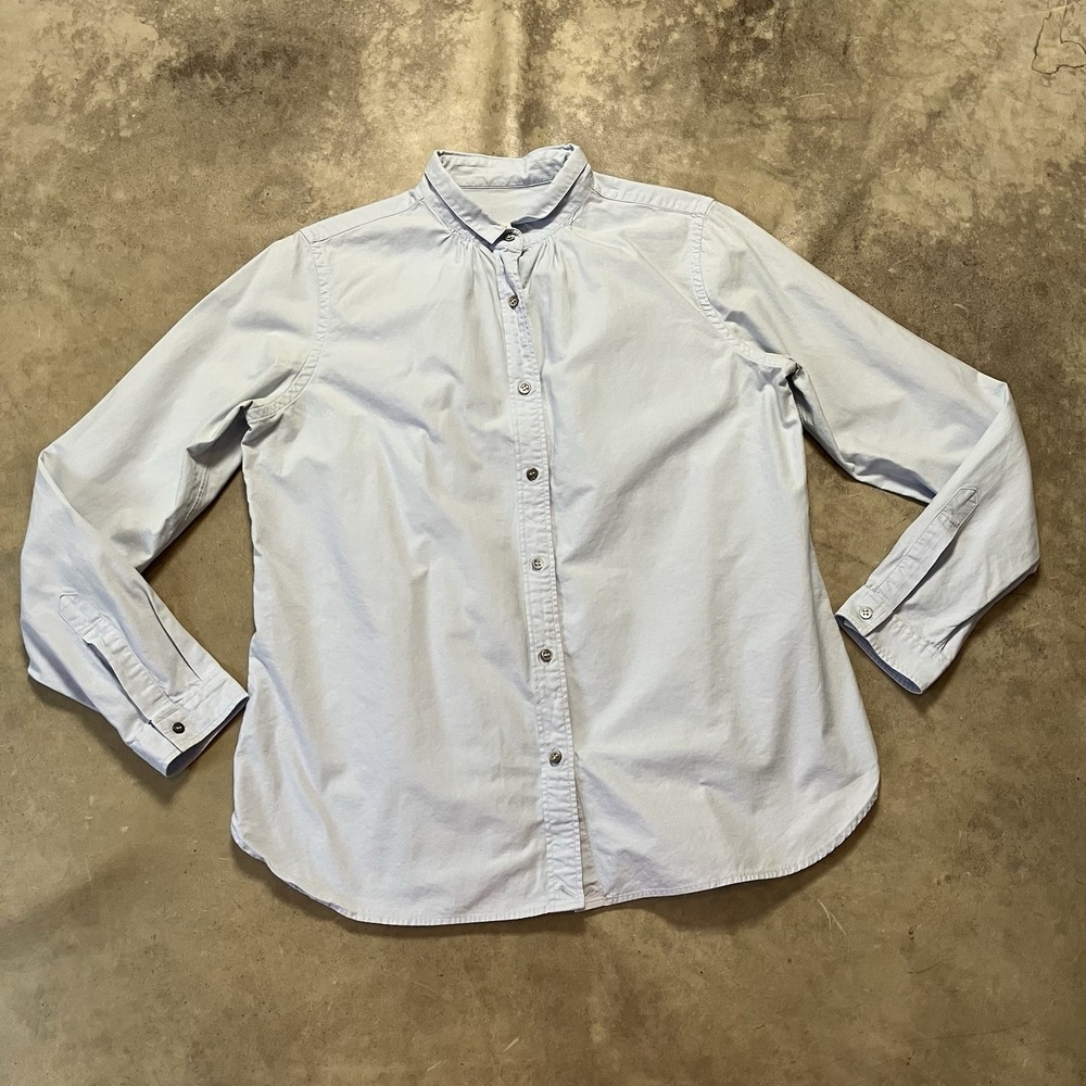 Pomandere Shirt Womens Size 46/10US Blue Button Down Cotton Long Sleeve